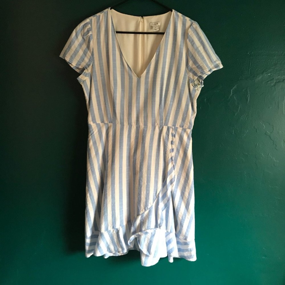 J. Crew blue and white striped dress